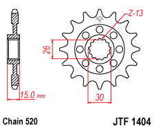 Pinion fata JT 17T, 520 [1]
