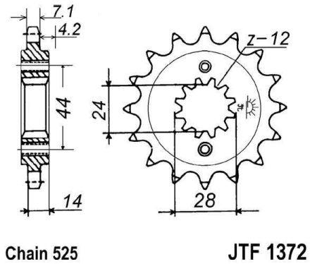 Pinion fata JT 17T, 525 [1]