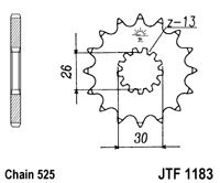 Pinion fata JT 17T, 525 [1]