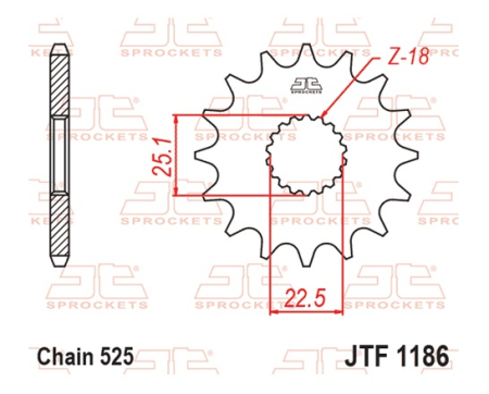 Pinion fata JT 17T, 525 rubber cushioned [1]
