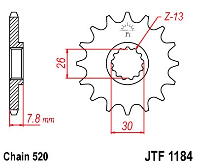 Pinion fata JT 18T, 520 [1]