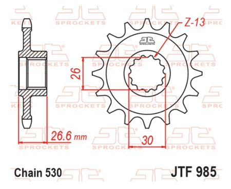 Pinion fata JT 19T, 530 rubber cushioned [1]