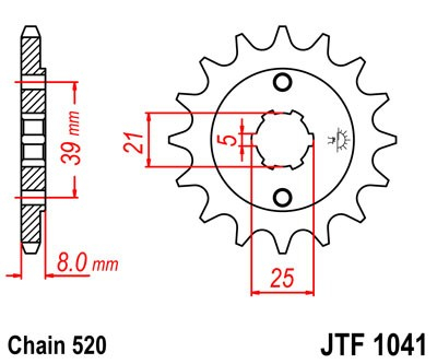 Pinion fata JT JTF 1041-14 14T, 520 [1]
