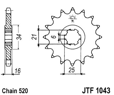 Pinion fata JT JTF 1043-14 14T, 520 [1]