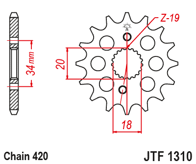 Pinion fata JT JTF 1310-15 15T, 420 [1]