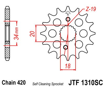 Pinion fata JT JTF 1310-15SC 15T, 420 Self Cleaning Lightweight [1]