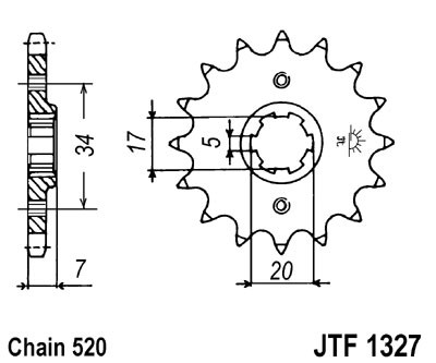 Pinion fata JT JTF 1327-15 15T, 520 [1]