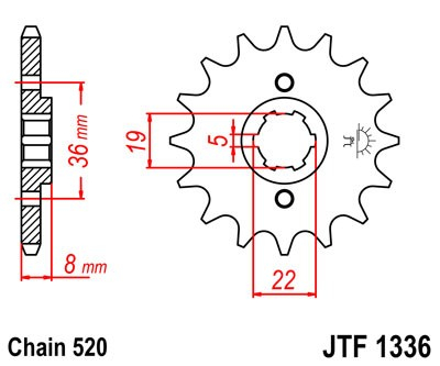 Pinion fata JT JTF 1336-12 12T, 520 [1]