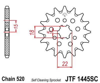 Pinion fata JT JTF 1445-13SC 13T, 520 Self Cleaning Lightweight [1]