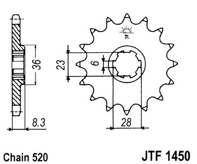 Pinion fata JT JTF 1450-13 13T, 520 [1]