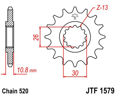 Pinion fata JT JTF 1579-17 17T, 520 [1]