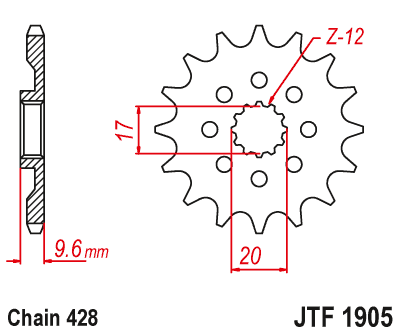 Pinion fata JT JTF 1905-13 13T, 428 [1]