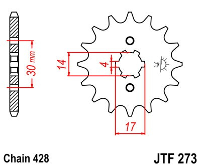 Pinion fata JT JTF 273-15 15T, 428 [1]