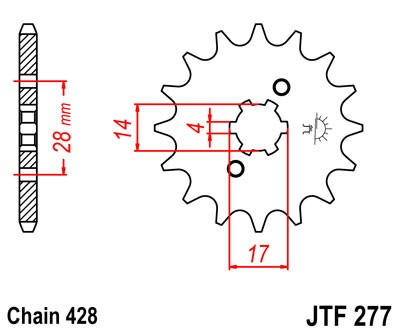 Pinion fata JT JTF 277-13 13T, 428 [1]