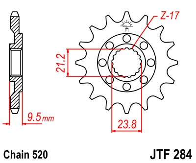Pinion fata JT JTF 284-12 12T, 520 [1]