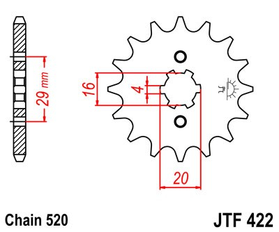 Pinion fata JT JTF 422-13 13T, 520 [1]
