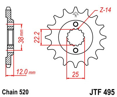 Pinion fata JT JTF 495-15 15T, 520 [1]