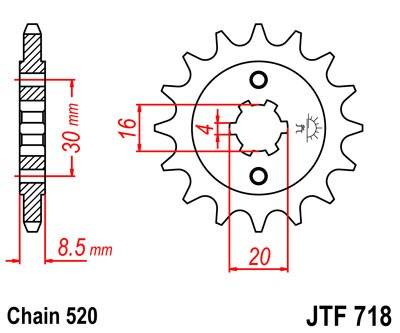 Pinion fata JT JTF 718-12 12T, 520 [1]
