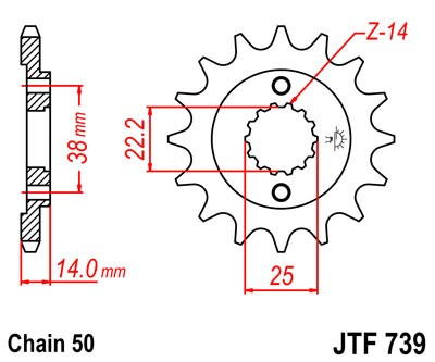 Pinion fata JT JTF 739-15 15T, 530 [1]