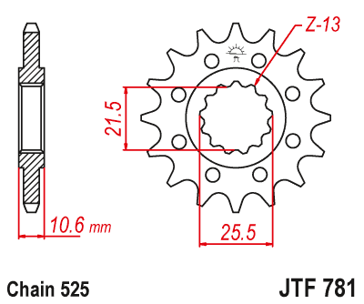 Pinion fata JT JTF 781-14 14T, 525 [1]
