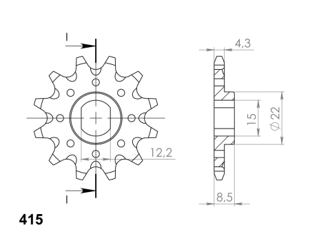 Pinion fata SUPERSPROX 11T, 415 [1]