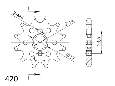 Pinion fata SUPERSPROX 11T, 420 [1]