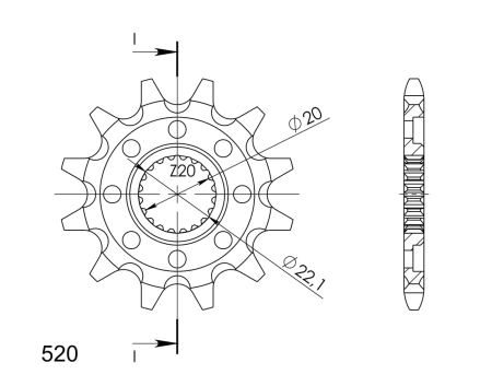 Pinion fata SUPERSPROX 12T, 520 [1]