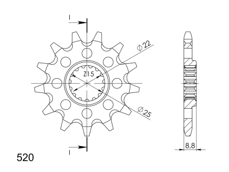 Pinion fata SUPERSPROX 13T, 520 [1]