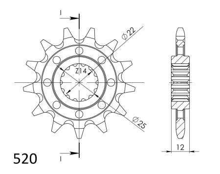 Pinion fata SUPERSPROX 13T, 520 [1]