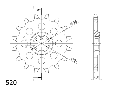 Pinion fata SUPERSPROX 13T, 520 [1]