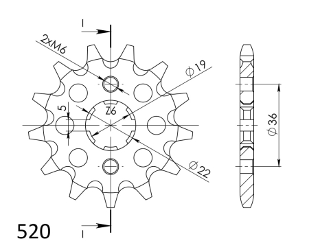 Pinion fata SUPERSPROX 13T, 520 [1]