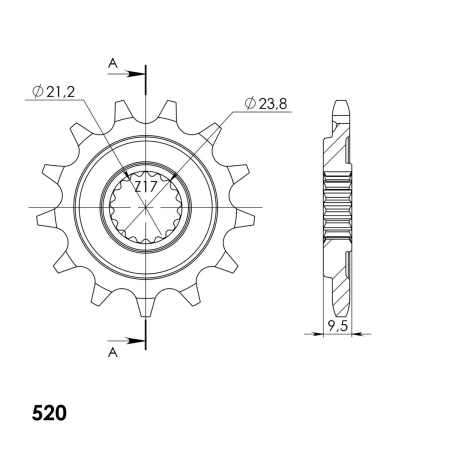 Pinion fata SUPERSPROX 13T, 520 [1]