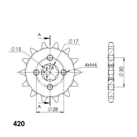 Pinion fata SUPERSPROX 14T, 420 [1]