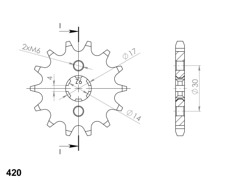 Pinion fata SUPERSPROX 14T, 420 [1]