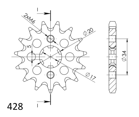 Pinion fata SUPERSPROX 14T, 428 [1]