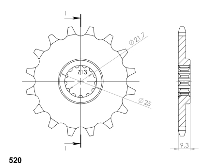 Pinion fata SUPERSPROX 14T, 520 [1]
