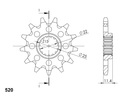 Pinion fata SUPERSPROX 14T, 520 [1]