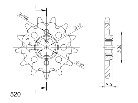 Pinion fata SUPERSPROX 14T, 520 [1]