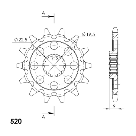 Pinion fata SUPERSPROX 14T, 520 [1]