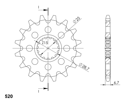 Pinion fata SUPERSPROX 14T, 520 [1]