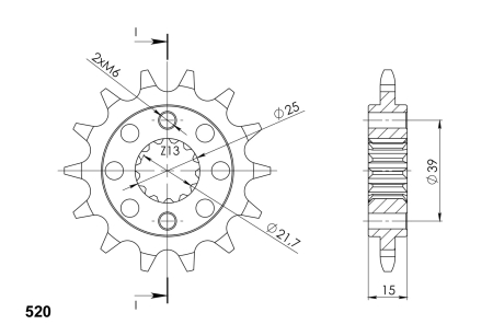 Pinion fata SUPERSPROX 14T, 520 [1]
