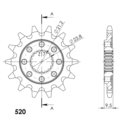 Pinion fata SUPERSPROX 14T, 520 [1]