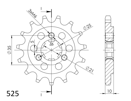 Pinion fata SUPERSPROX 14T, 525 [1]