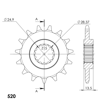 Pinion fata SUPERSPROX 15T [1]