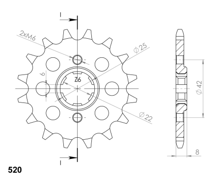 Pinion fata SUPERSPROX 15T, 520 [1]