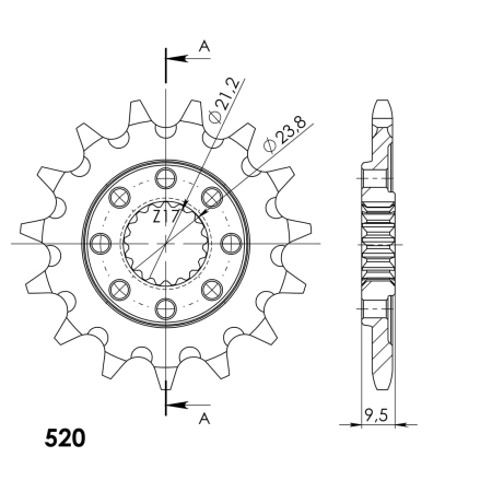 Pinion fata SUPERSPROX 15T, 520 [1]