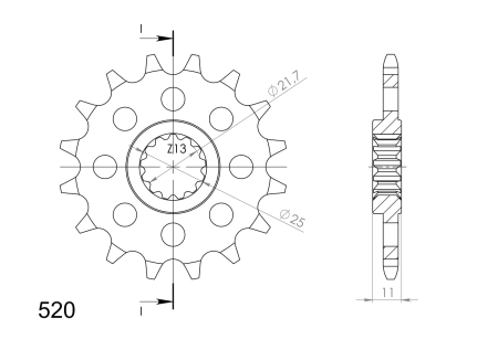 Pinion fata SUPERSPROX 15T, 520 [1]