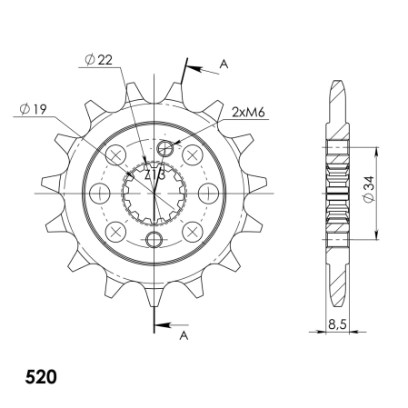 Pinion fata SUPERSPROX 15T, 520 [1]