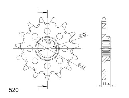 Pinion fata SUPERSPROX 15T, 520 [1]