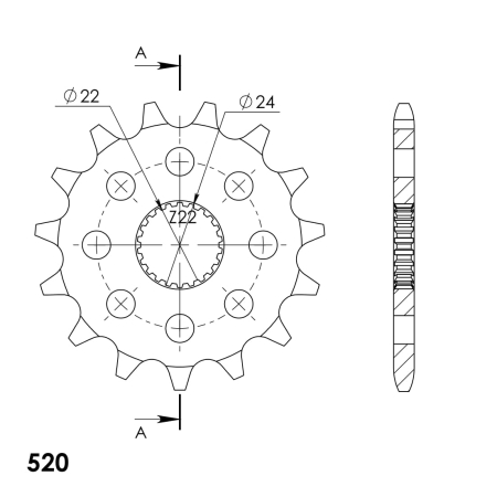 Pinion fata SUPERSPROX 15T, 520 [1]